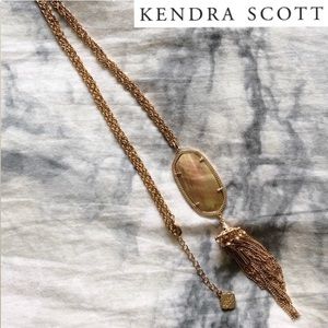 Kendra Scott Rayne Rose Gold Necklace Brown Pearl